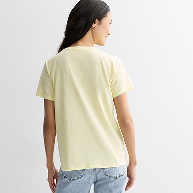 Juniors' Sunflower Rhinestones Graphic Tee