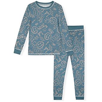 Sleep On It Boys 2 pc Super Soft Jersey Long Sleeve Snug-Fit Pajama Set