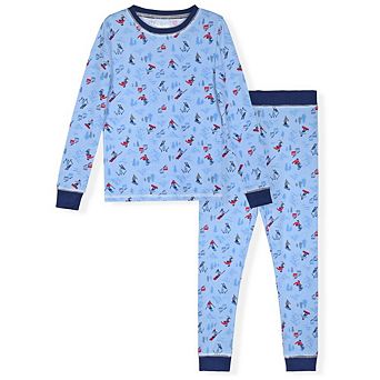 Sleep On It Boys 2 pc Super Soft Jersey Long Sleeve Snug-Fit Pajama Set