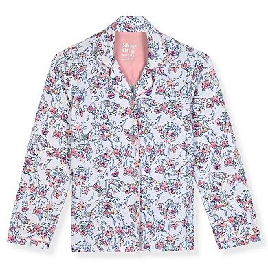 Sleep On It Girls 2-Piece Long-Sleeve Button-Up Pajama Set with Plush Headband Gift