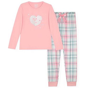 Sleep On It Girls 2 pc Long Sleeved Brushed Jersey Pajama Set