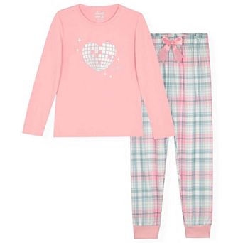 Sleep On It Girls 2 pc Long Sleeved Brushed Jersey Pajama Set