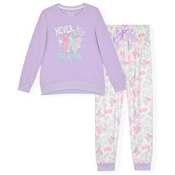 Sleep On It Girls 2 pc Long Sleeved Brushed Jersey Pajama Set