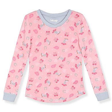 Sleep On It Girls 2-Piece Super Soft Jersey Long Sleeve Snug-Fit Pajama Set