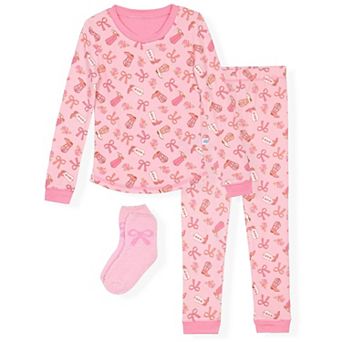 Sleep On It Girls 2 pc Super Soft Jersey Long Sleeve Snug-Fit Pajama Set