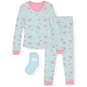 Sleep On It Girls 2 pc Super Soft Jersey Long Sleeve Snug-Fit Pajama Set