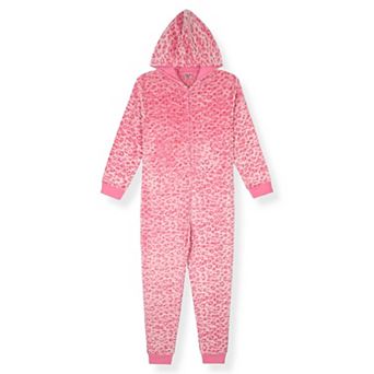 Sleep On It Girls Long-Sleeved Zip-Up Hooded Sleeper Pajama