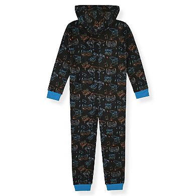 Sleep On It Boys Long-Sleeved Zip-Up Hooded Sleeper Pajama
