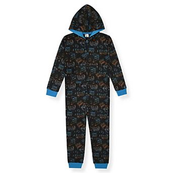Sleep On It Boys Long-Sleeved Zip-Up Hooded Sleeper Pajama