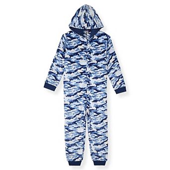 Sleep On It Boys Long-Sleeved Zip-Up Hooded Sleeper Pajama