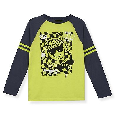 Sleep On It Boys Graphic 2-Piece Long Sleeve Brushed Jersey Pajama Set