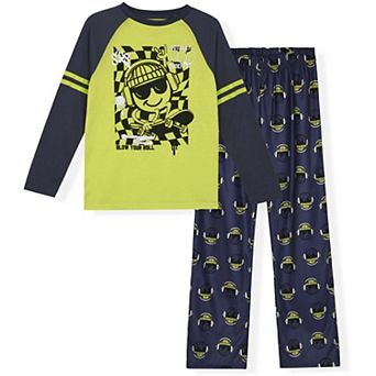 Sleep On It Boys Graphic 2 pc Long Sleeve Brushed Jersey Pajama Set
