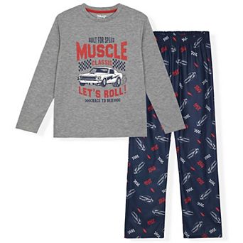 Sleep On It Boys Graphic 2 pc Long Sleeve Brushed Jersey Pajama Set