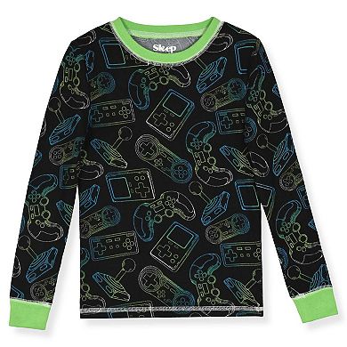 Sleep On It Boys 2-Piece Super Soft Jersey Long Sleeve Snug-Fit Pajama Set