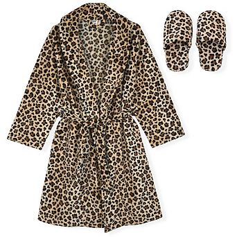 Sleep On It Girls Plush Flannel Fleece Collar Robe