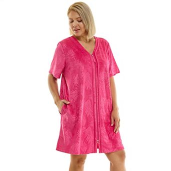 Plus Size Croft & Barrow® Embossed Honey Terry Zip-Up Robe