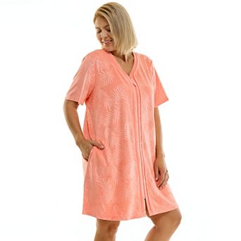 Plus Size Croft & Barrow® Embossed Honey Terry Zip-Up Robe