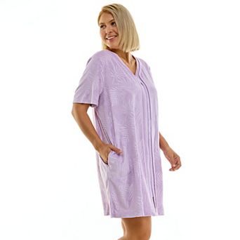 Plus Size Croft & Barrow® Embossed Honey Terry Zip-Up Robe