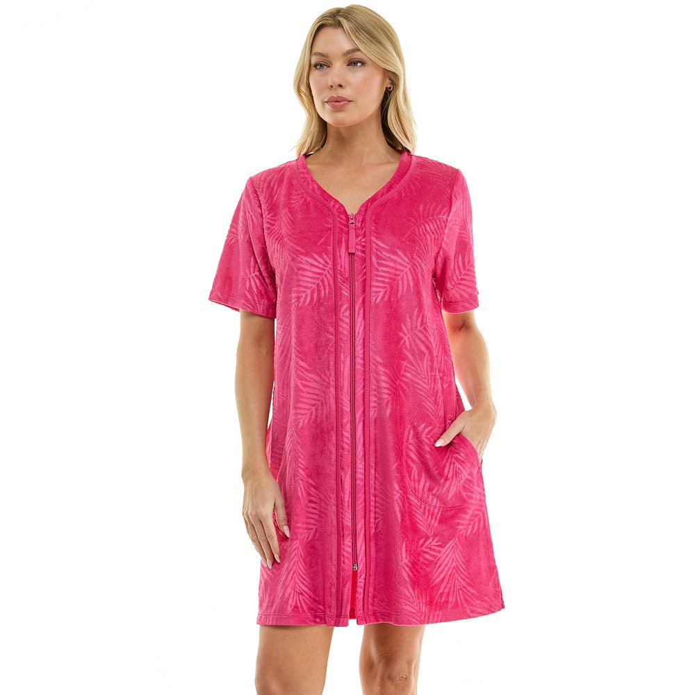 Women's Croft & Barrow® Embossed Terry Zip Robe