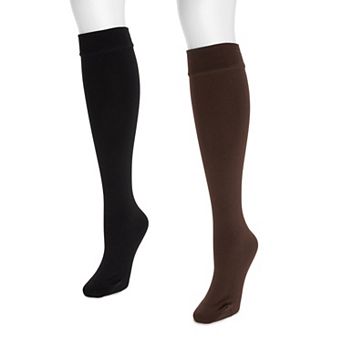 Women's MUK LUKS 2-Pack Fleece Lined Knee High Socks