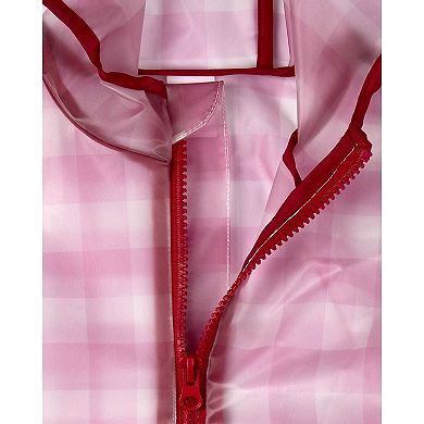 Kids "Checkmate" Checkered Raincoat with Self-Storage Pouch