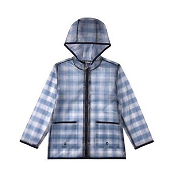 Kids "Checkmate" Checkered Raincoat with Self-Storage Pouch