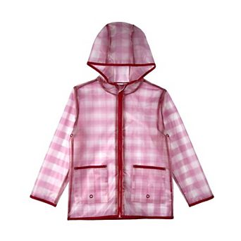 Kids "Checkmate" Checkered Raincoat with Self-Storage Pouch