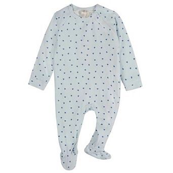 Baby Clover-Print Hidden Zip Footie
