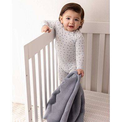 Baby Clover-Print Hidden Zip Footie