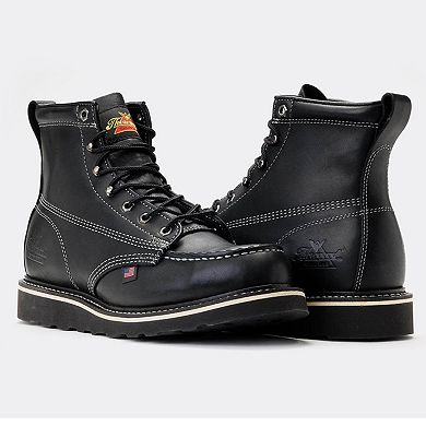 Men's Thorogood American Heritage Mid Night Series 6 Inch Black Moc Toe Boot