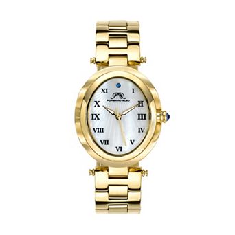 Porsamo Bleu Women's Stainless Steel Gold Tone Oval Bracelet Watch