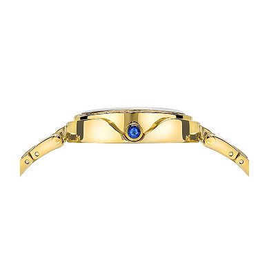 Porsamo Bleu Women's Crystal Stainless Steel Gold Tone Oval Bracelet Watch