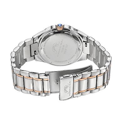 Porsamo Bleu Women's Stainless Steel & Silicone Two-Tone Crystal Watch