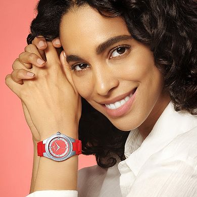 Porsamo Bleu Women's Stainless Steel & Silicone Crystal Watch