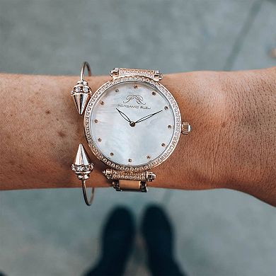 Porsamo Bleu Women's Mother-of-Pearl Dial Stainless Steel Rose Gold Tone Bracelet Watch