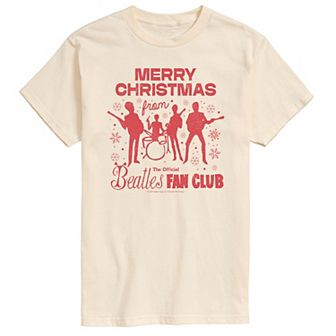 Big & Tall The Beatles Merry Christmas Graphic Tee