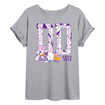 Juniors' Disney's Daisy Duck Monogram Oversized Tee