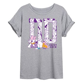 Juniors' Disney's Daisy Duck Monogram Oversized Tee