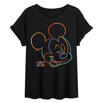 Juniors' Disney's Mickey Mouse Oversized Tee