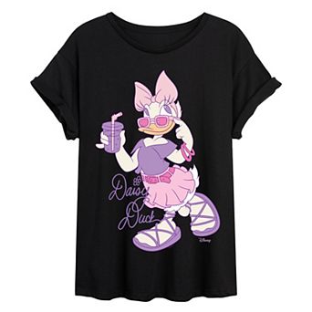 Juniors' Disney's Daisy Duck Retro Style Oversized Tee