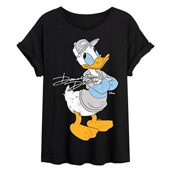 Juniors' Disney's Donald Duck Retro Style Oversized Tee