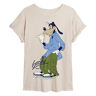 Juniors' Disney's Goofy Retro Style Oversized Tee