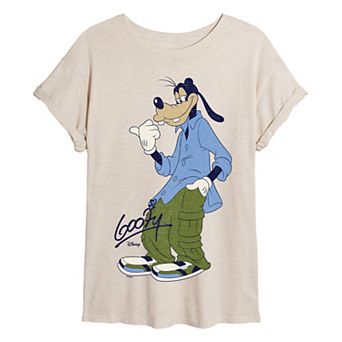 Juniors' Disney's Goofy Retro Style Oversized Tee