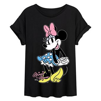 Juniors' Disney's Minnie Mouse Retro Style Oversized Tee