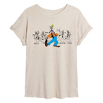 Juniors' Disney's Goofy Poses Oversized Tee