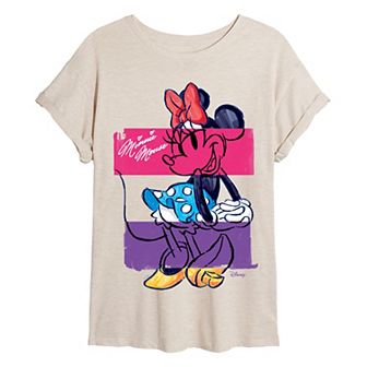 Juniors' Disney's Minnie Mouse Sketch Pose Oversized Tee