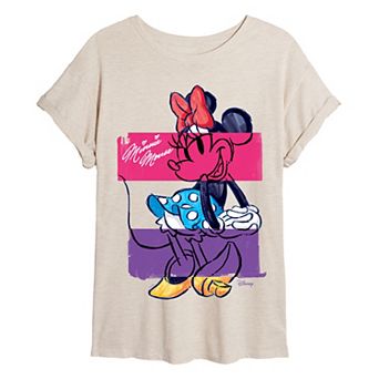 Juniors' Disney's Minnie Mouse Sketch Pose Oversized Tee