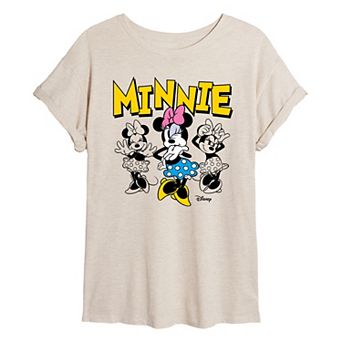 Juniors' Disney's Minnie Mouse Poses Oversized Tee