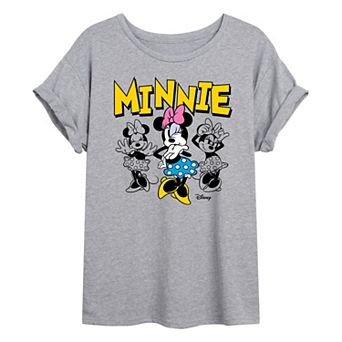 Juniors' Disney's Minnie Mouse Poses Oversized Tee