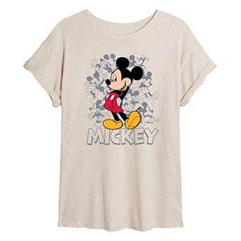 Juniors' Disney's Mickey Mouse Poses Oversized Tee